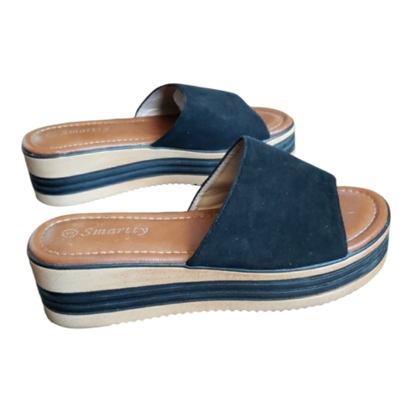 Smartty sz 39 (8.5) platforms black and tan heels - Picture 12 of 12